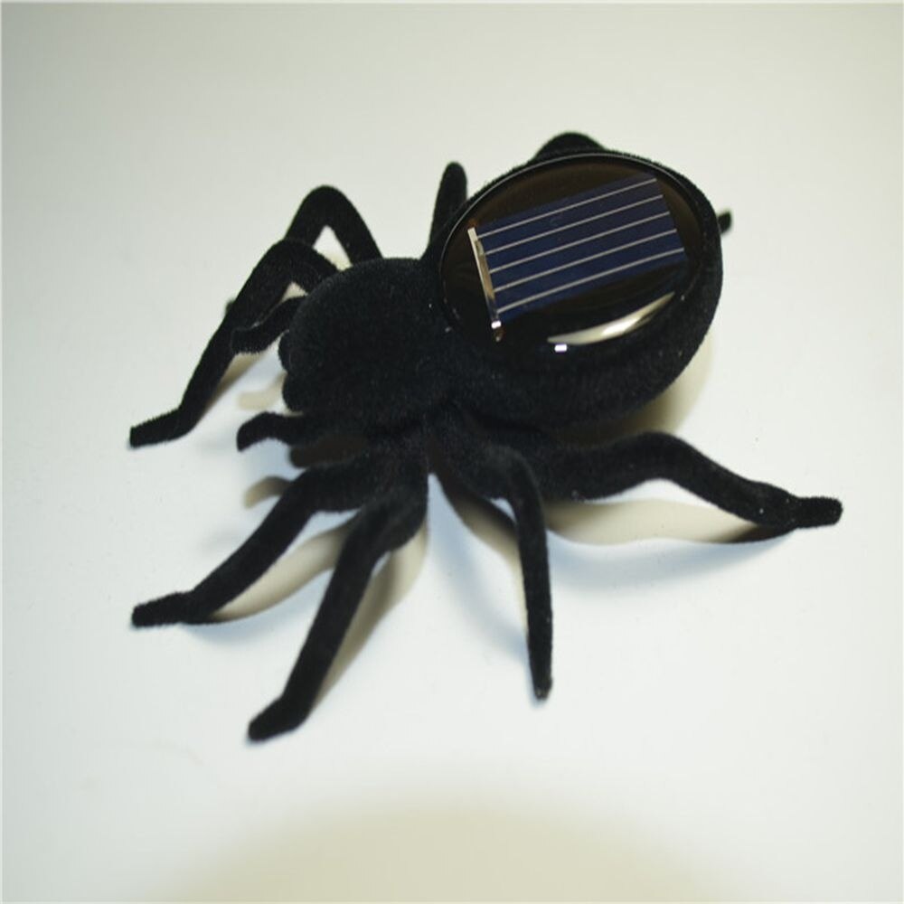 Kinderen Creatieve Zwart Duurzaam Mini Spider Tarantula Truc Speelgoed Educatief Robot Scary Insect Gadget Zonne-energie Spider Toy