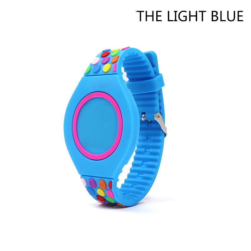 Joyrox geléia cor led criança relógio crianças menina relógios digitais nova tela de toque de borracha crianças relógio para menino menina estudante: Round Light Blue