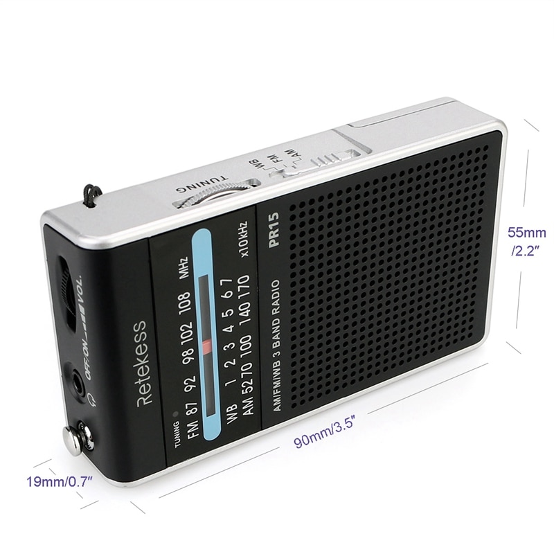 Retekess PR15 Fm Am Noaa Pointer Tuning Radio Mini Handheld Radio Draagbare Pocket Radio Ontvanger Met Weer Waarschuwing