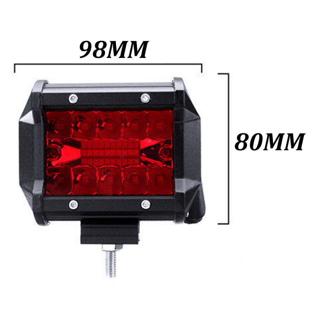 Red LED Work Light Strip Flood Light Driving Fog Light Off-Road Truck LED ATV Off-road SUV Driving Searchlight 2x 4 Inch