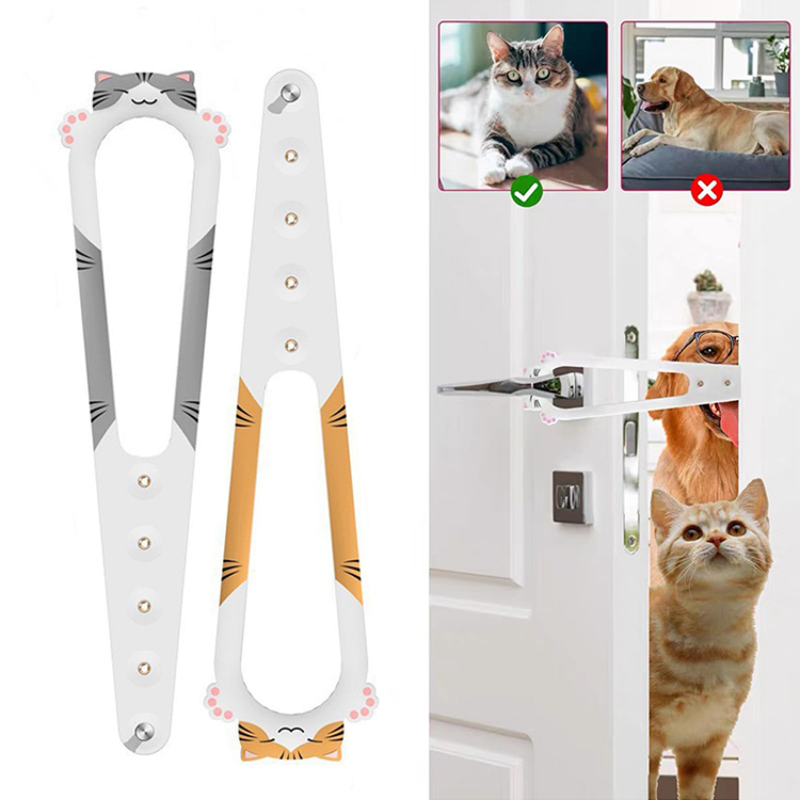 Kattdörrhållare spärr justerbar hunddörrstopp elastiskt grindlås flex spärrrem håller hunden borta från att komma in husdörrsspärr