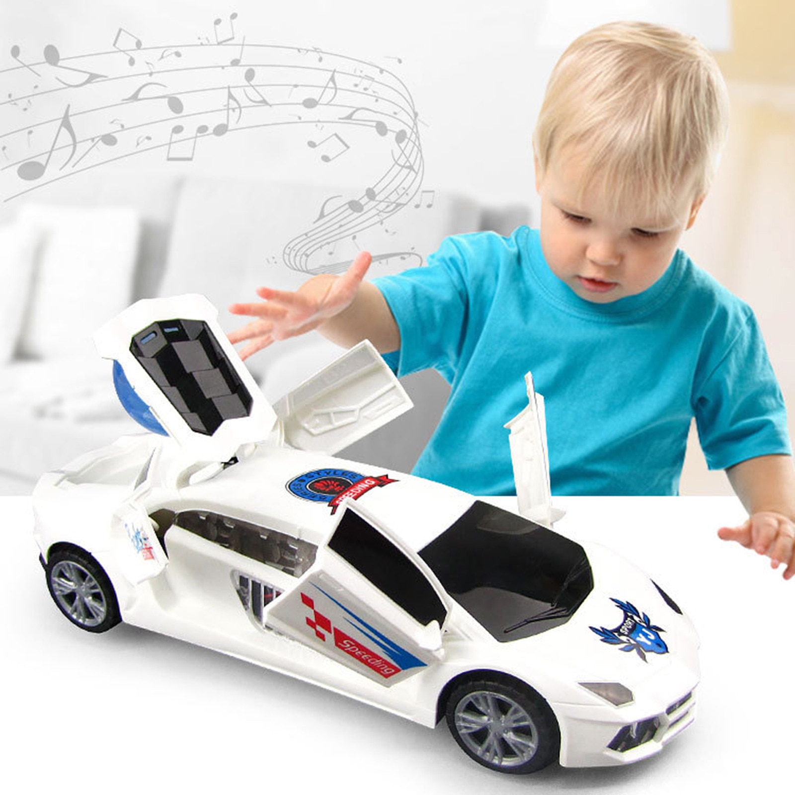 RC Car High Speed Fast Remote Control Racing Car Music LED Light Boys Cool Toy Off-Road Vehicle