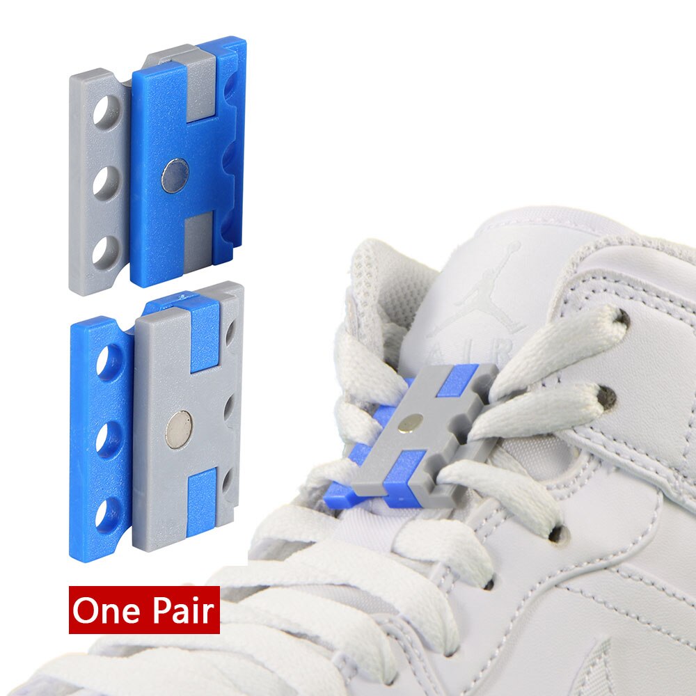 1 paar Magnetic Schnürsenkel Schnalle Verschluss Schnürsenkel Top für Sport Schuhe Stiefel Neue Kreative Faul Schnürsenkel Schließen Schnallen: 11 Blue Grey