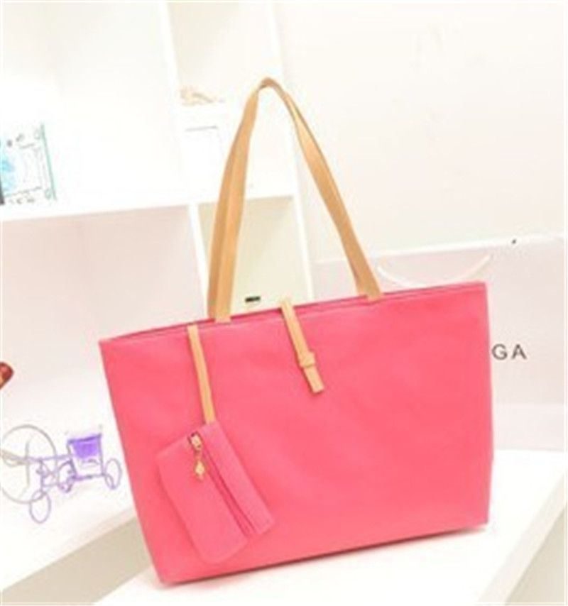 Solid Mother-In-Law Bags For Women Two-Piece Shoulder Bags Set Ladies Simple Messenger Bags Female Handbags Set: Pink