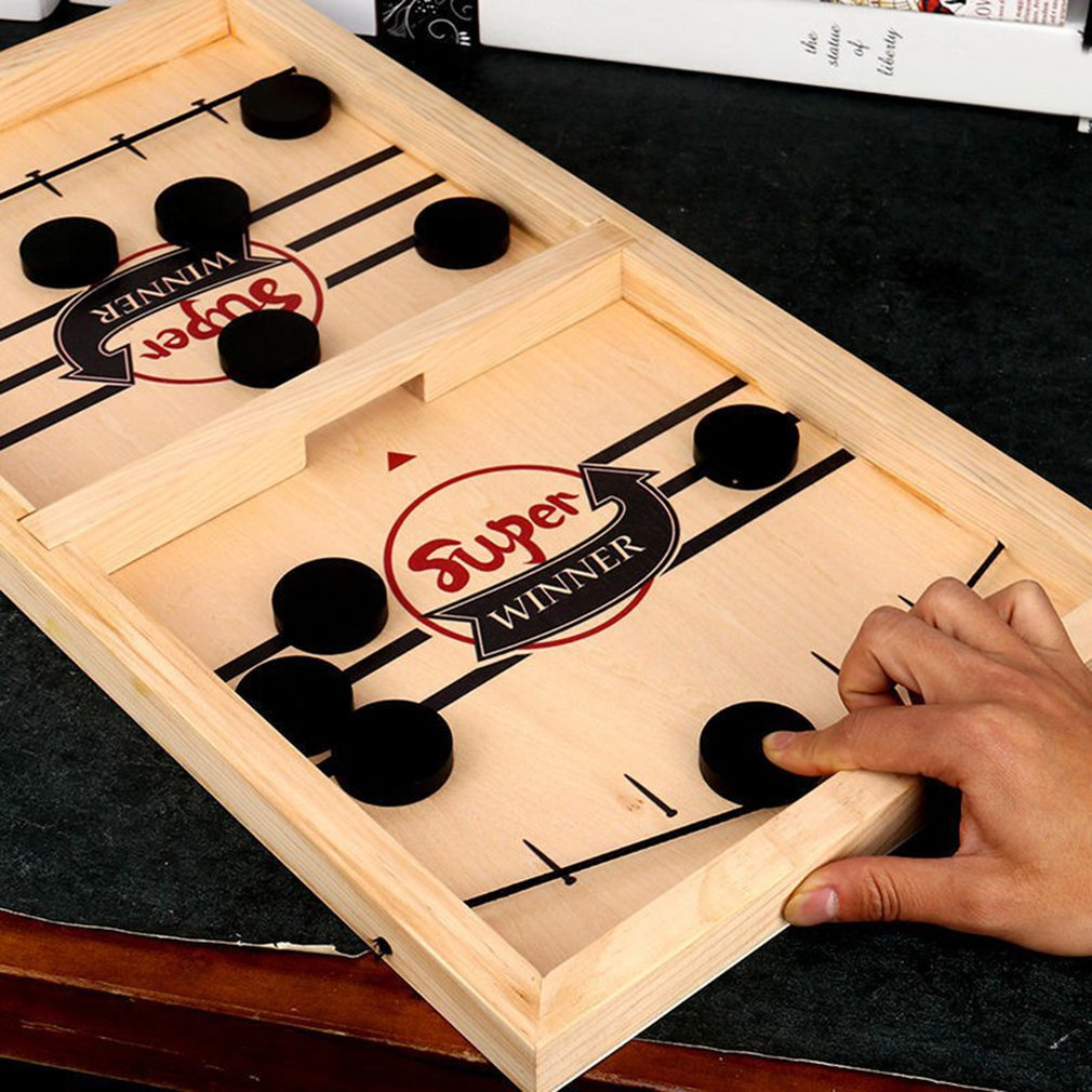 Trähockeyspel barns lätta och kompakta hockeyspel i trä perfekt för alla typer av fester