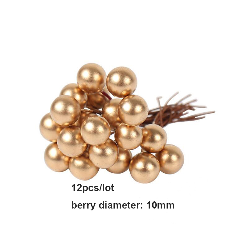 8/10/12/90/144 stücke Handwerk Blumen Materialien Diy Kasten Kranz Sammelalbum Staubblatt Beere Obst Bündel Gold Künstliche Pflanzen: Modell 4