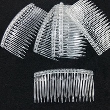 10 stk / sett brud tiara slør kam plast svart hvit gjennomsiktig gaffel kammer