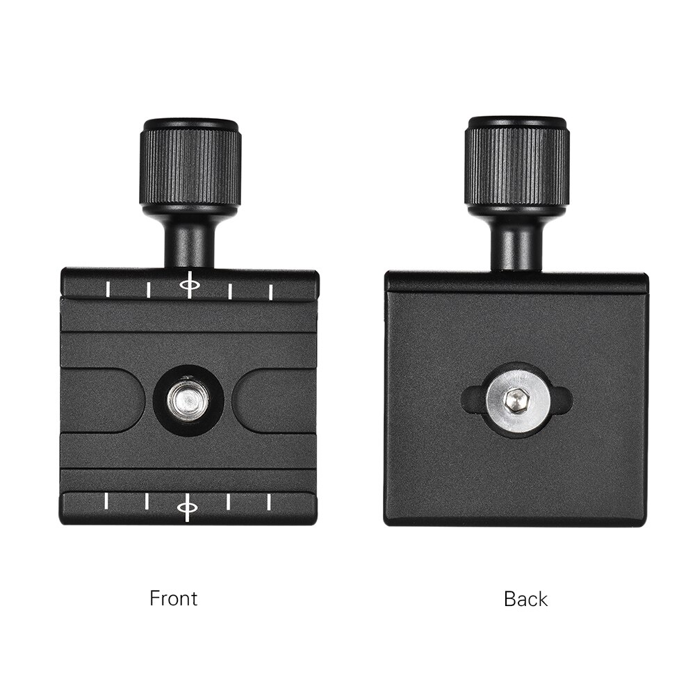 Andoer QR-50 Aluminum Alloy Quick Release Plate Clamp Adapter with Bubble Level for Arca Swiss RRS Wimberley Tripod Ball Head