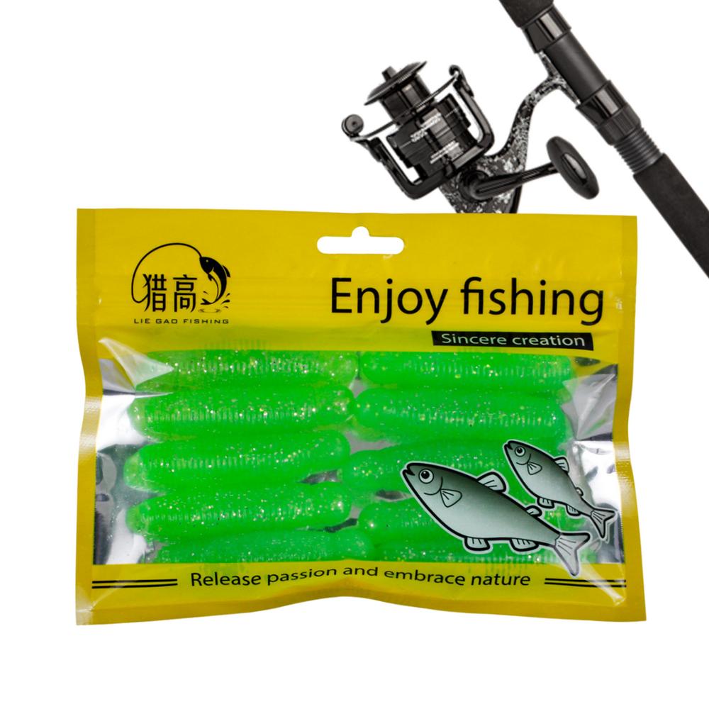 Maden Visaas 10 Stuks Zachte Maden Aas Precieze Zinkende Snelheid Effectief Visaas Voor Bas: WHITE