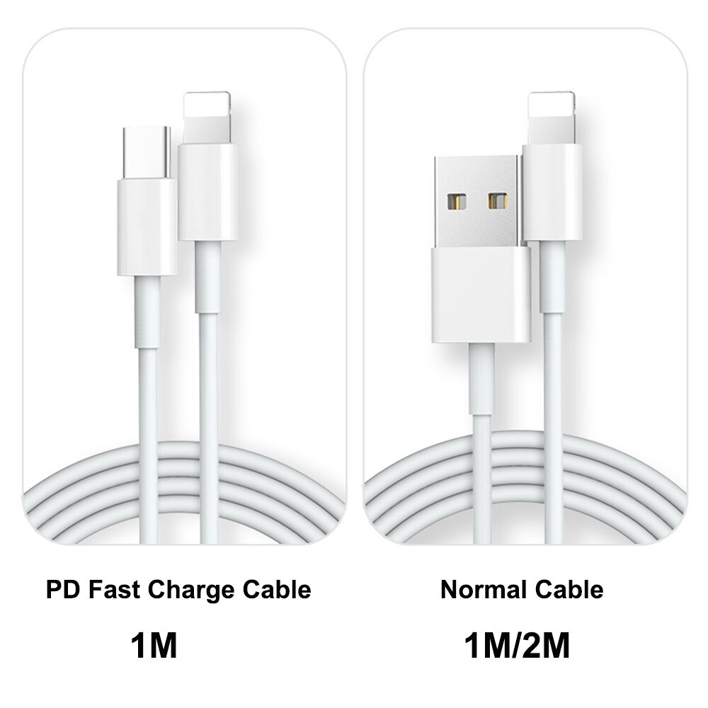 18w pd carregamento rápido usb tipo-c para relâmpago cabo para iphone 12 8 x xs xr 11 pro max 8 mais 2a carga linha de dados