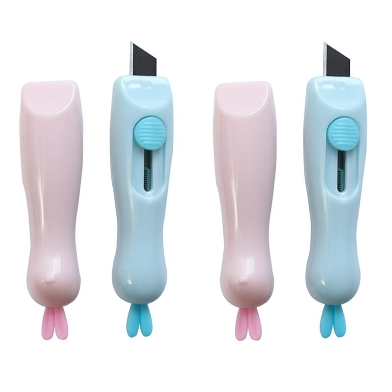 4 stuks intrekbare scheermesjes, mooi chique konijnenkunst, briefopener