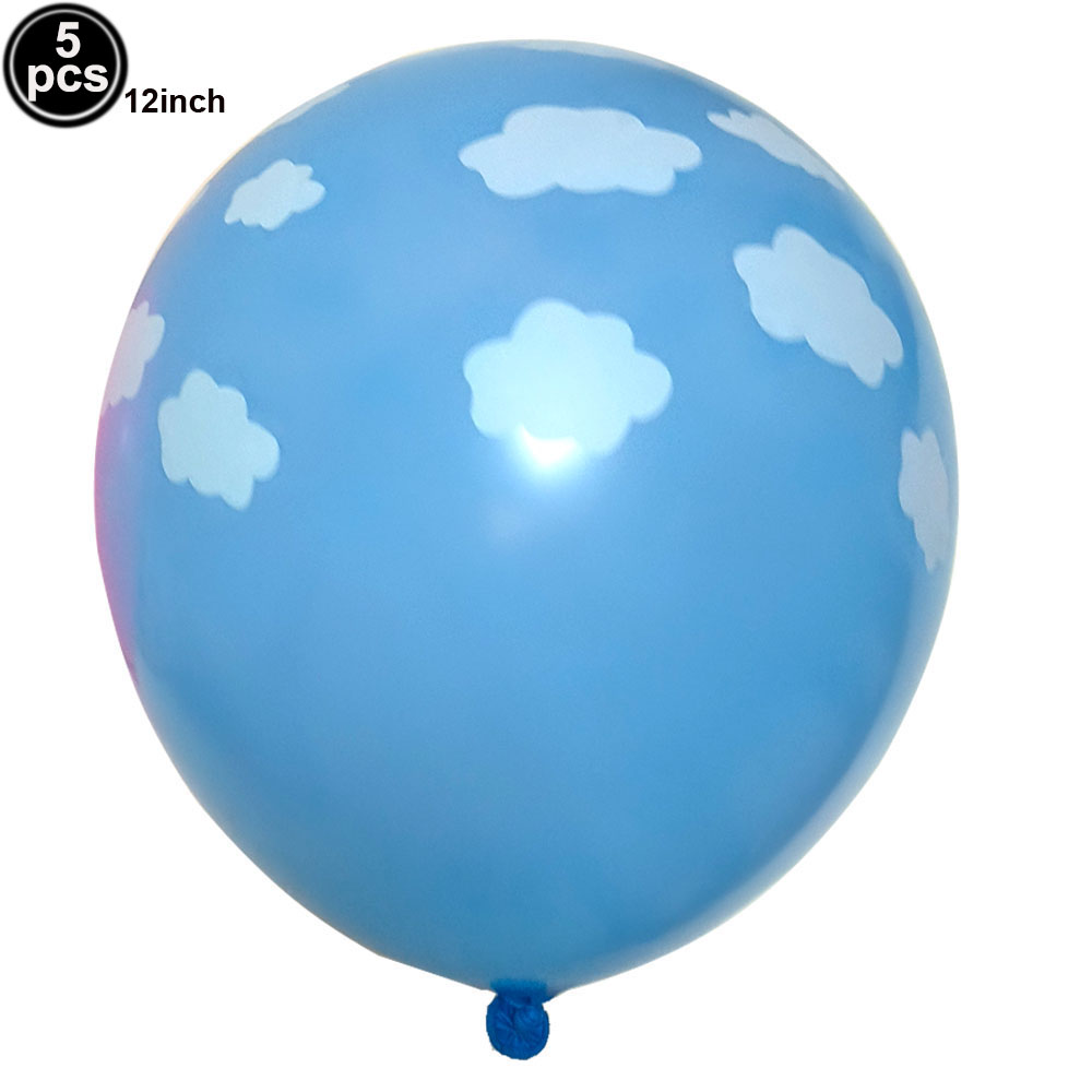 Juego de globos de avión para decoración de de cumpleaños, globo con números azules de 32 pulgadas, globo de nube, suministros para de avión