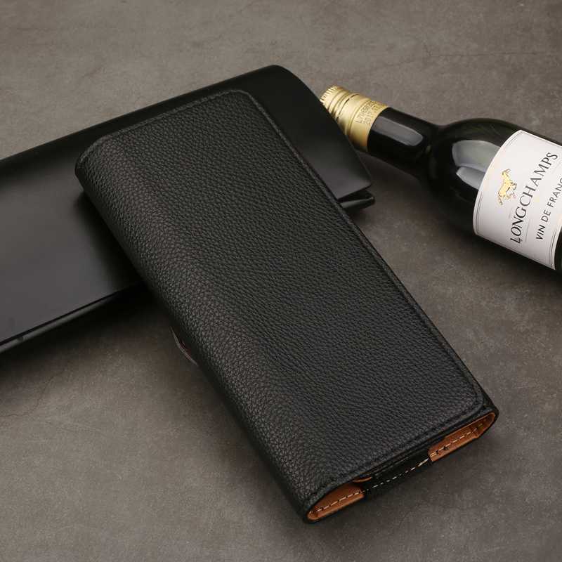 Leder Tasche fallen Für Xiao mi rot mi Hinweis 7 K20 Profi fallen Telefon Tasche Litch Gürtel Clip Universal- Halfter für Xiao mi mi 8 mi 9 SE fallen: Schwarz