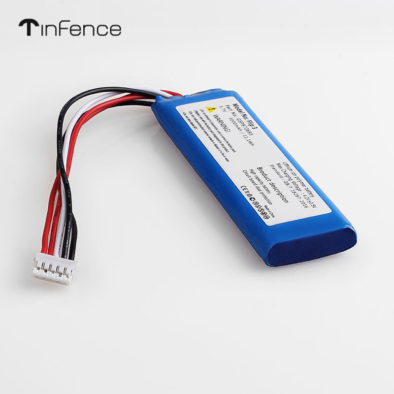 Tinfence 3.7V 3000 Mah Batterij Voor Jbl Flip 4 3 7.4V 5000 Mah Xtreme Grijs Li Polymer Oplaadbare bluetooth Speaker GSP872693