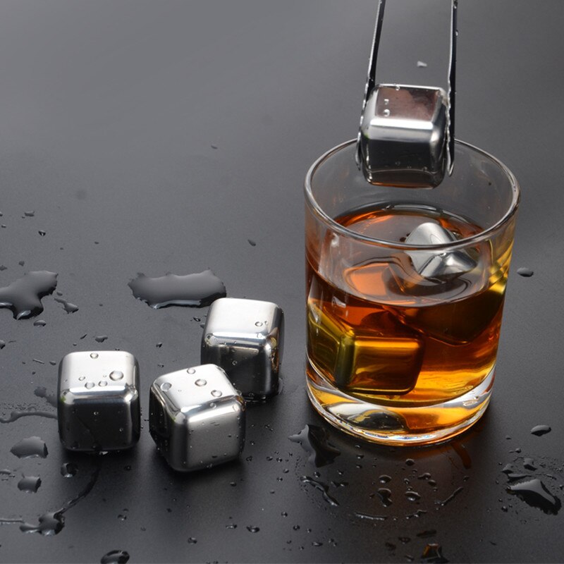 Wein Whiskey Steine Kühler Eis Stein 304 Edelstahl Eiswürfel wiederverwendbar metall Bahre Kühler Für Wodka Champagner Würze Bar