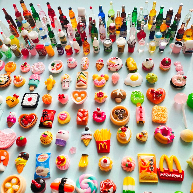 20pcs Dollhouse Miniature Supermarket Food ice cream Snacks wink Dinks For Barbies Ob11 Blyth Doll Accessories Toys