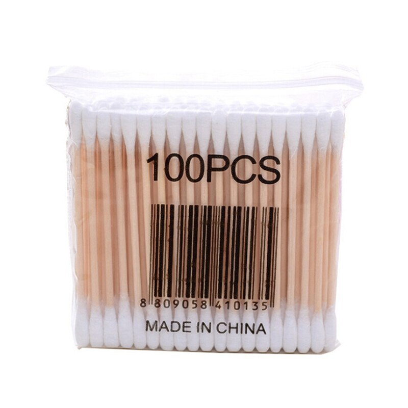 100pcs Cotton Buds Cotton Swabs First Aid Disinfection Ear Cleaning Wood Sticks Makeup Health Tools Tampons Cotonete