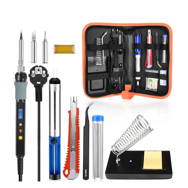 110V/220V 60W/80W Soldering Iron kit Electric On-Offf Switch Soldering Iron With Knife Pumb Stand Soldering Iron Tools Set