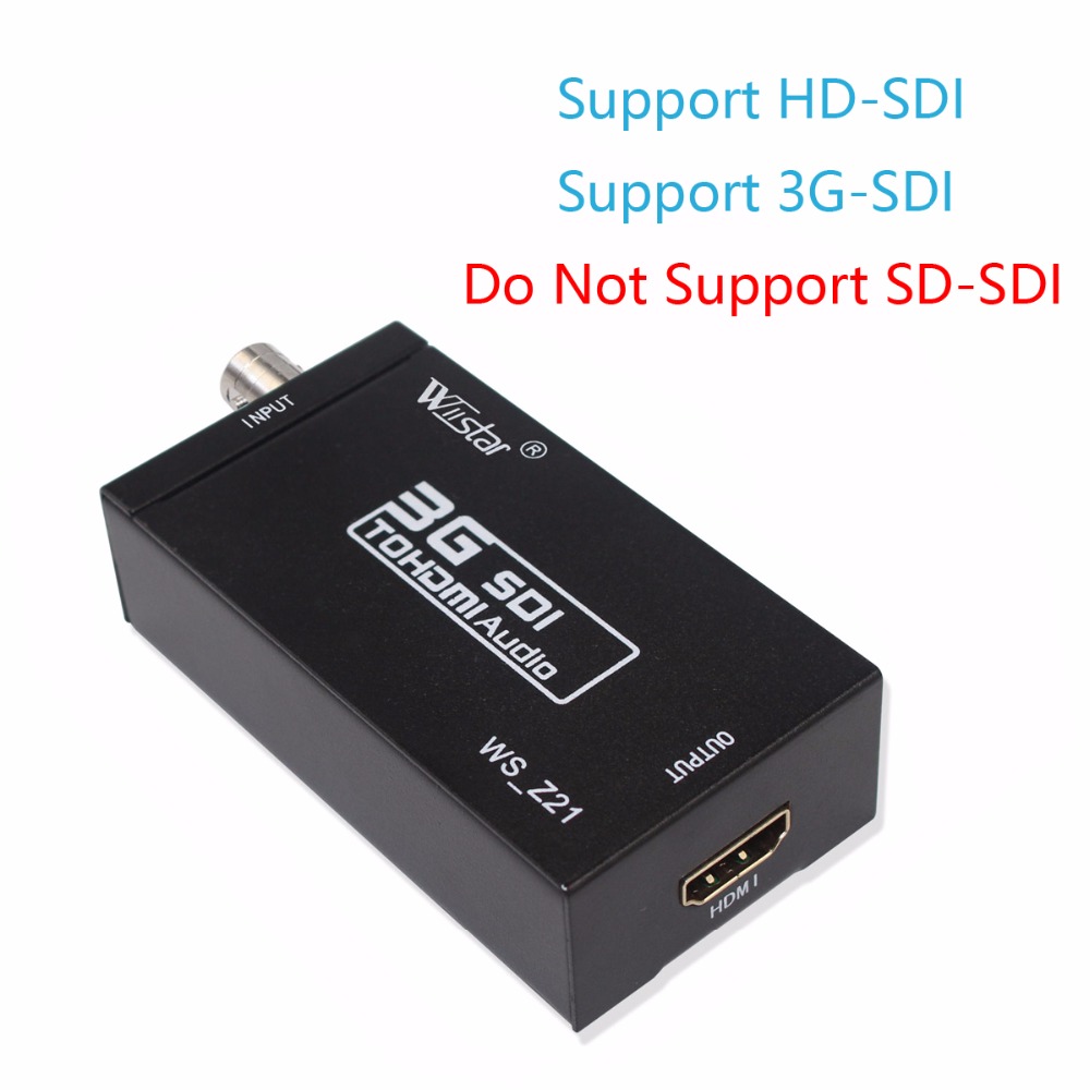 Wiistar HD 1080 P 3G sdi naar hdmi Converter Ondersteuning HD-SDI/3G-SDI Signalen Tonen sdi2hdmi sdi naar hdmi