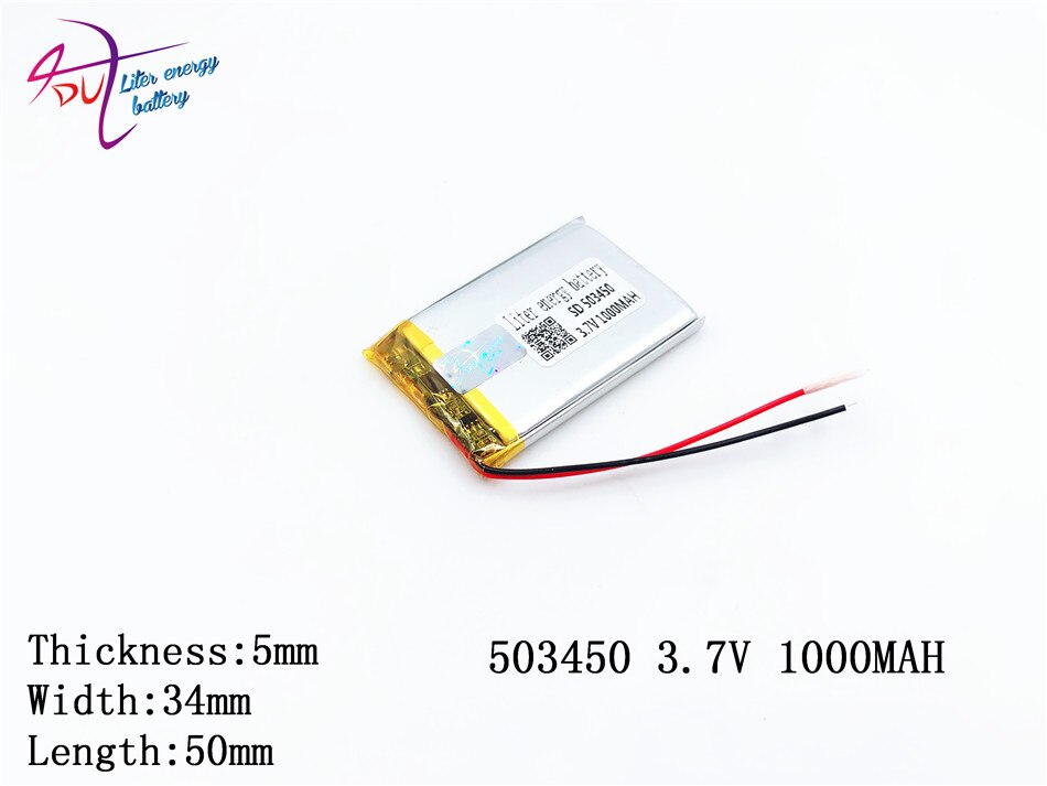 SD503450 505550 3.7V 1000mah Lithium Polymer Rechargeable Battery Pack Liter energy battery