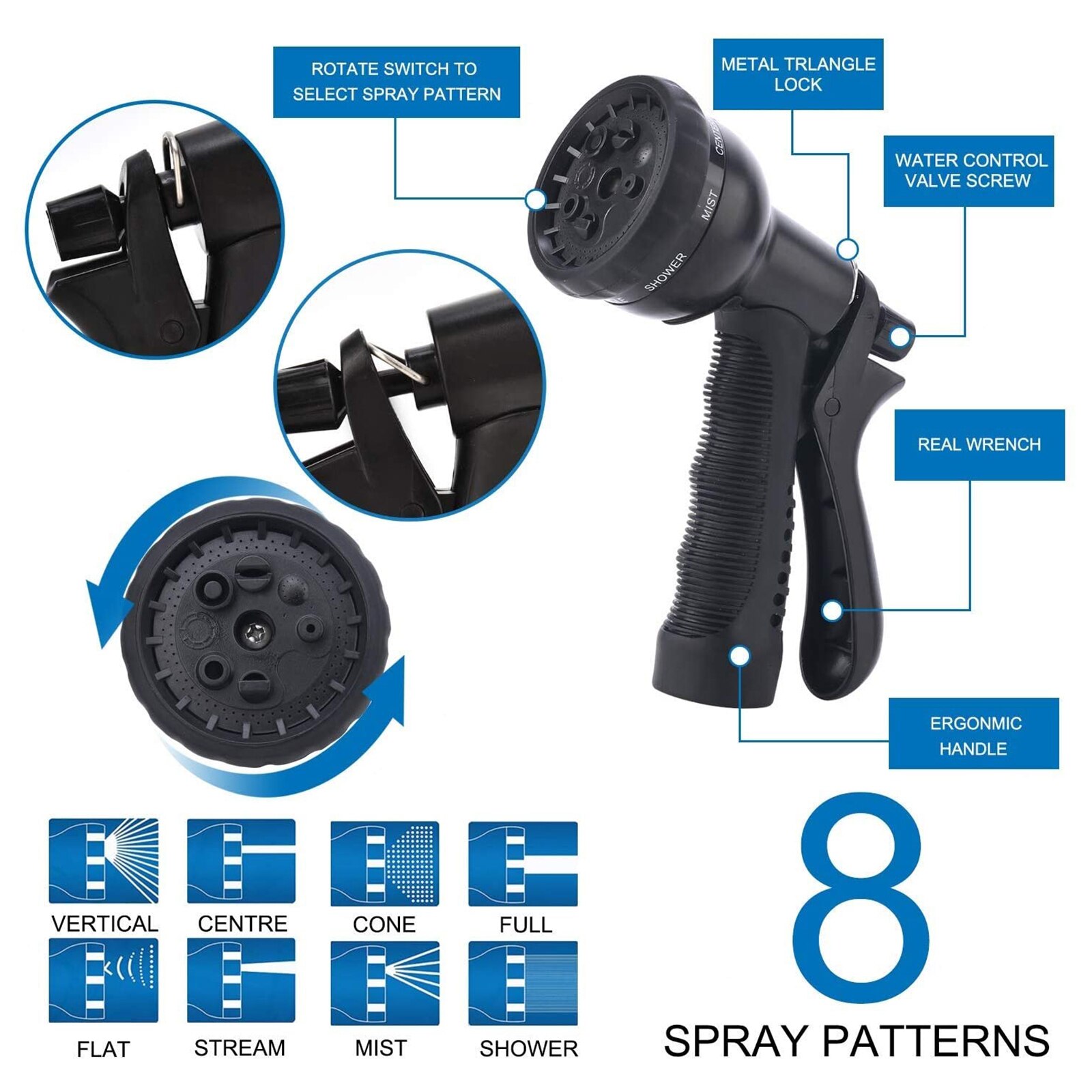 100FT Garden Hose Flexible Extendable Magic Water Hose Garden Watering Pipe Sprayer Nozzle Universal Connector