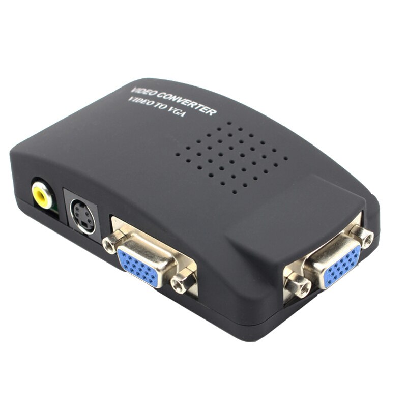 CVBS AV to VGA converter VGA+S-video Composite RCA in to VGA out for PC to TV