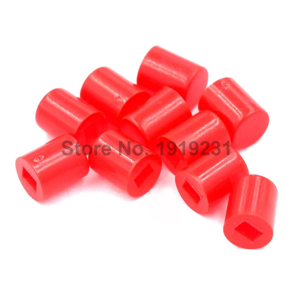50PCS 8*8 Self-locking Switch Hat Red Round Size 6*7 Switch Hat