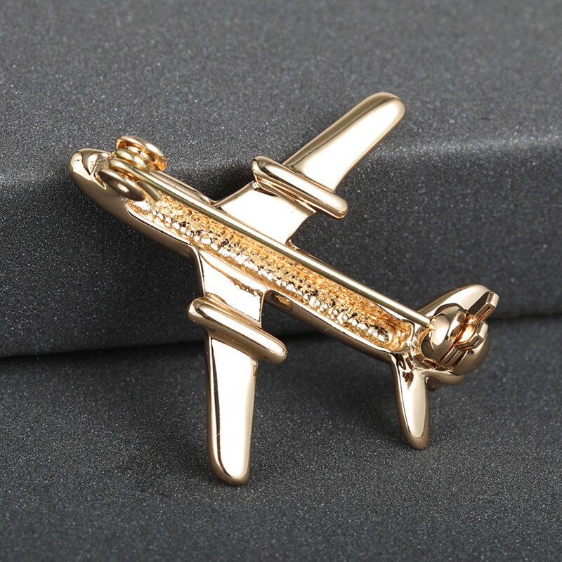 Blucome Plane Shape Brooch Badge Good Metal Aircraft Sweater Corsage Women Men Brooches Lapel Decoration