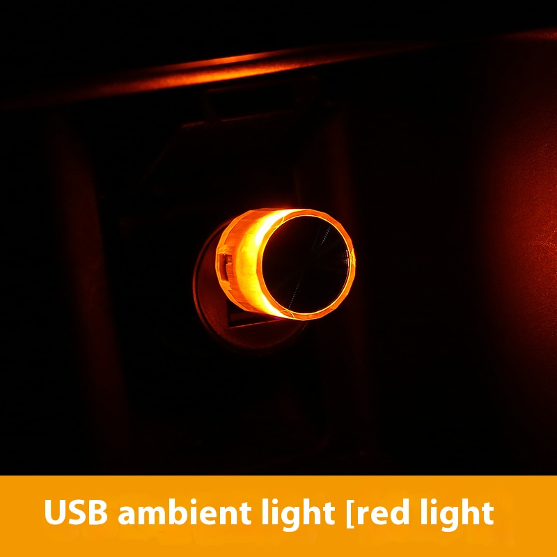 Auto-interieur Ambient Sfeerlicht LED-verlichting Auto Leeslamp Decoraties Decoratieve USB Plug en Play Sfeerlamp: Rood