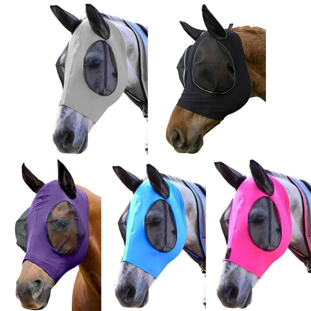 Breathable Mesh Anti-mosquito Lightweight Comfortable Cover Fly Ear Horse Mask with Nasal with Cover Head Horse Horse Care