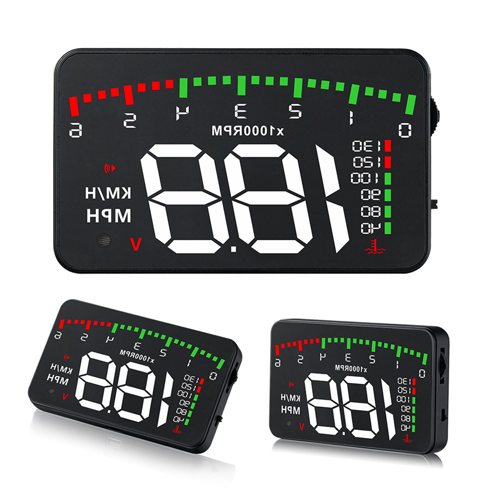 Auto Hud Head-Up Display OBD2 + Gps Dual Systeem Smart Gauge Hd Monitor Rijden Stopwatch Kilometerstand Digitale Led meter Alarmsysteem