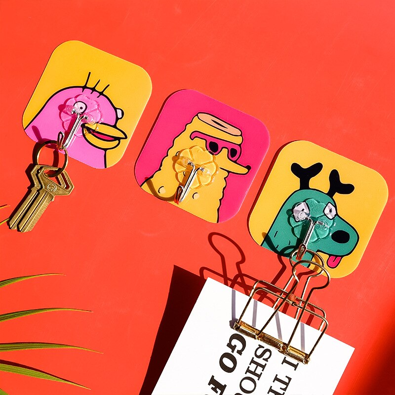 Schattige cartoon stokhaak muur deurhaak schattige gekleurde stokhaak muurhaak sleutelhanger muur wandhaken decoratieve haken