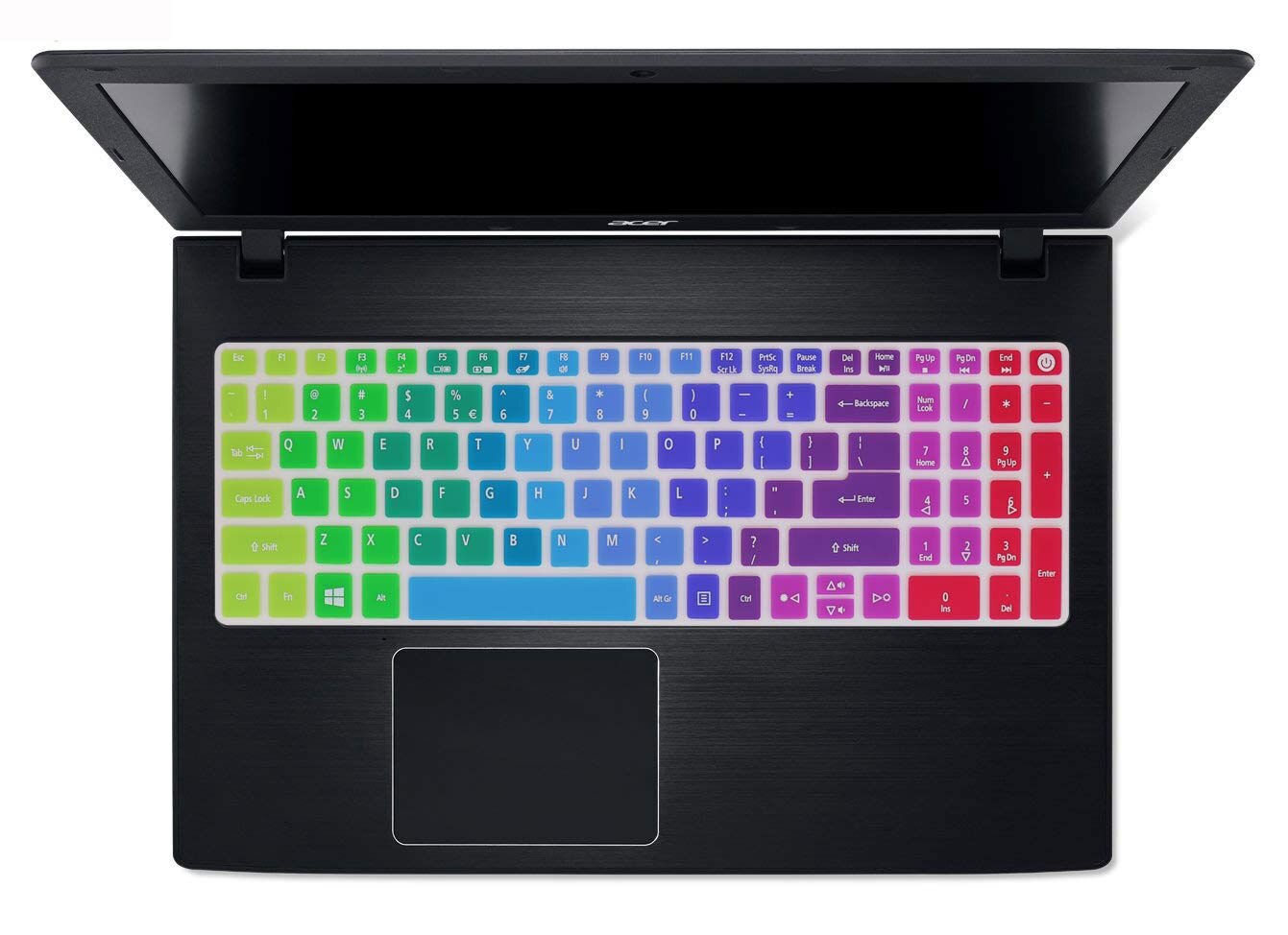 15 pouces clavier couverture de clavier En Silicone Protecteur pour Acer Aspire e15 e 15 E5-573g 532 522 V3-574 F5-572 TMP257 E5-573 E5 573G: Rainbow