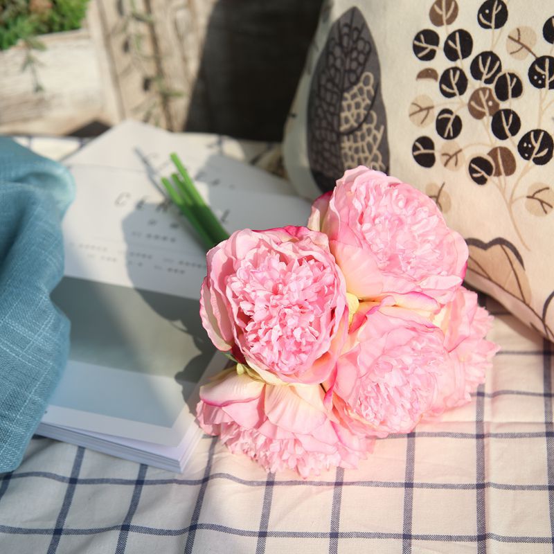 Kaufe Real Touch PU Mini Tulpe Blume Hochzeit Blumen Bouquet Künstliche Seide Blume Für Home