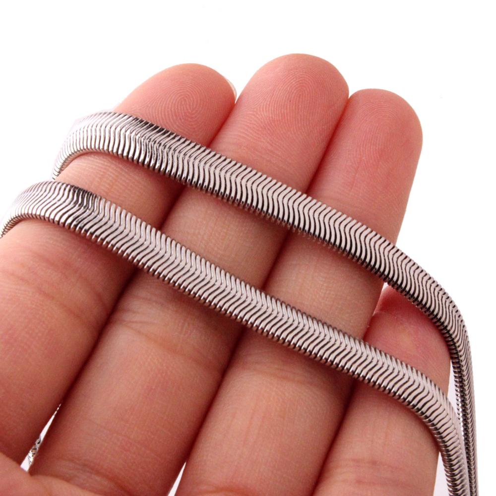 6mm heren dames kettingen van roestvrij staal, sieraden accessoires, slangen visgraat ketting choker: Zilveren kleur