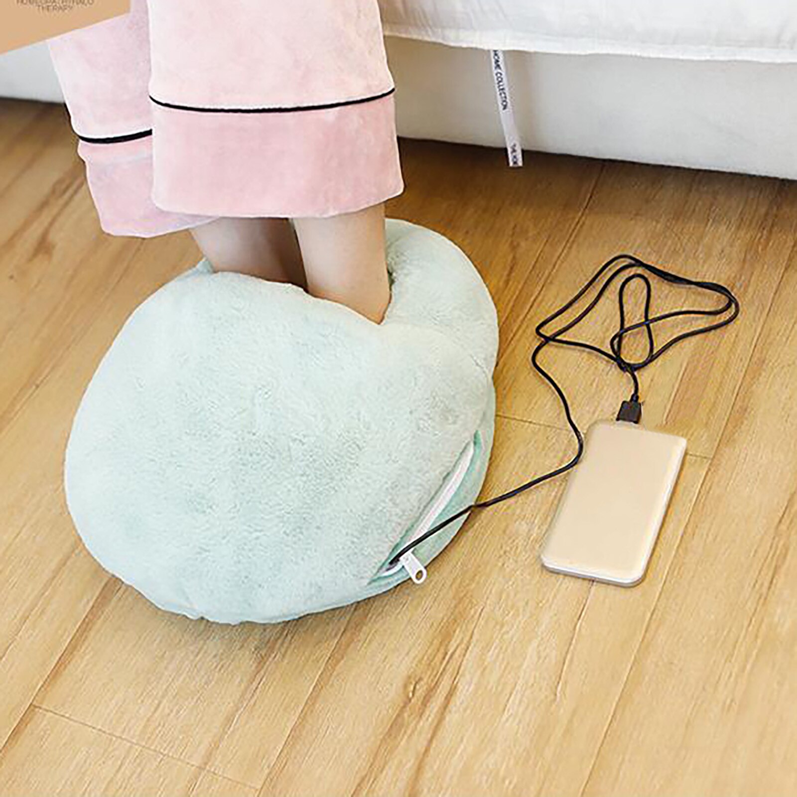 Pie calienta calentador zapatillas portátil calentadores de pies con calefacción eléctrica Pad seguro lavable Pantufla con calefacción para viajes de casa