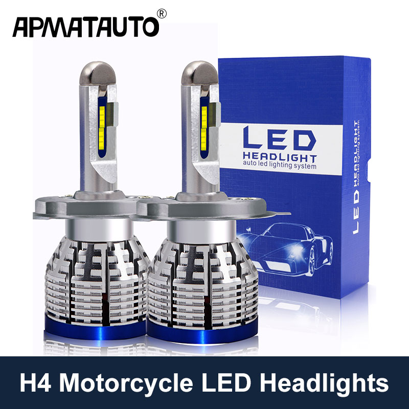 Bombilla LED blanca para motocicleta, faro LED H4 9003 HS1 6000K, 9600LM, 70W, 12V, para BMW F800R F 800R F 800 R