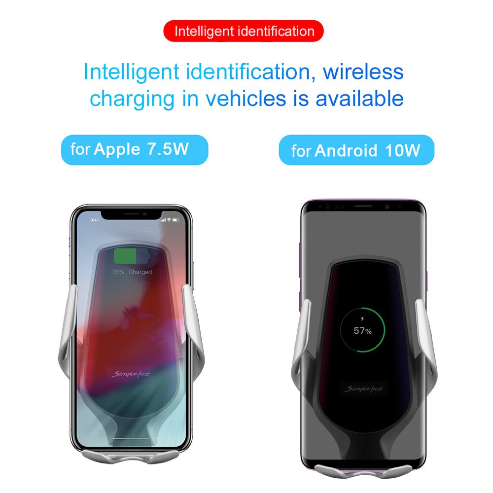 Aperto automático carregador de carro sem fio para iphone 11x8 xr xs 10 w qi carregamento rápido respiradouro ar suporte do telefone para samsung s20 s10
