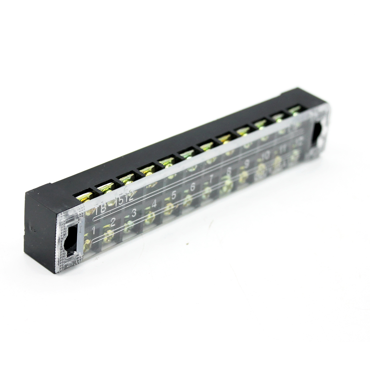 600V 15A 5/6/12 Positions Screw Barrier Terminal Block Dual Rows Wire Barrier Block Terminal Strip Power Distribution Terminal