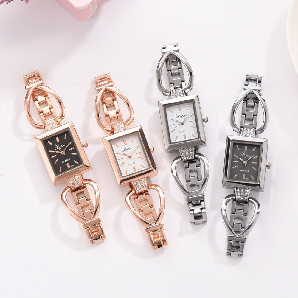 Lvpai Luxe Dames Zwart En Zilveren Horloge Vrouwen Armband Polshorloge Merken Met Alloy Skeleton Strap Vrouwen Jurk Quartz Horloge