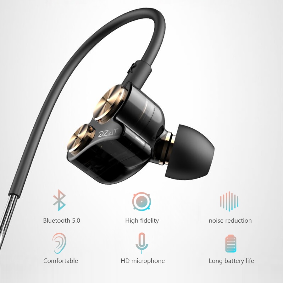 CBAOOO DT05 V5.0 Wireless Bluetooth Earphone 8D Stereo Headset Neckband Sport Earbuds Bass Headphones With Mic For All Phone
