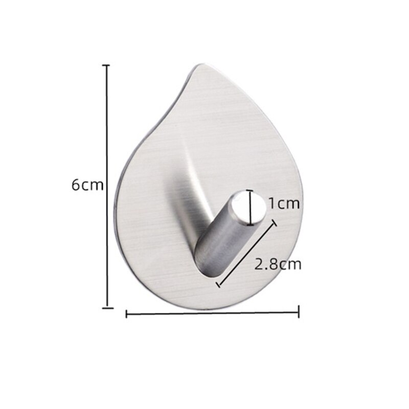 Rvs Haak Zelfklevende Keuken Muur Deur Haak Sleutel Rack Badkamer Handdoek Hanger Zwart Zilver Druppelen Vorm Opslag Haken