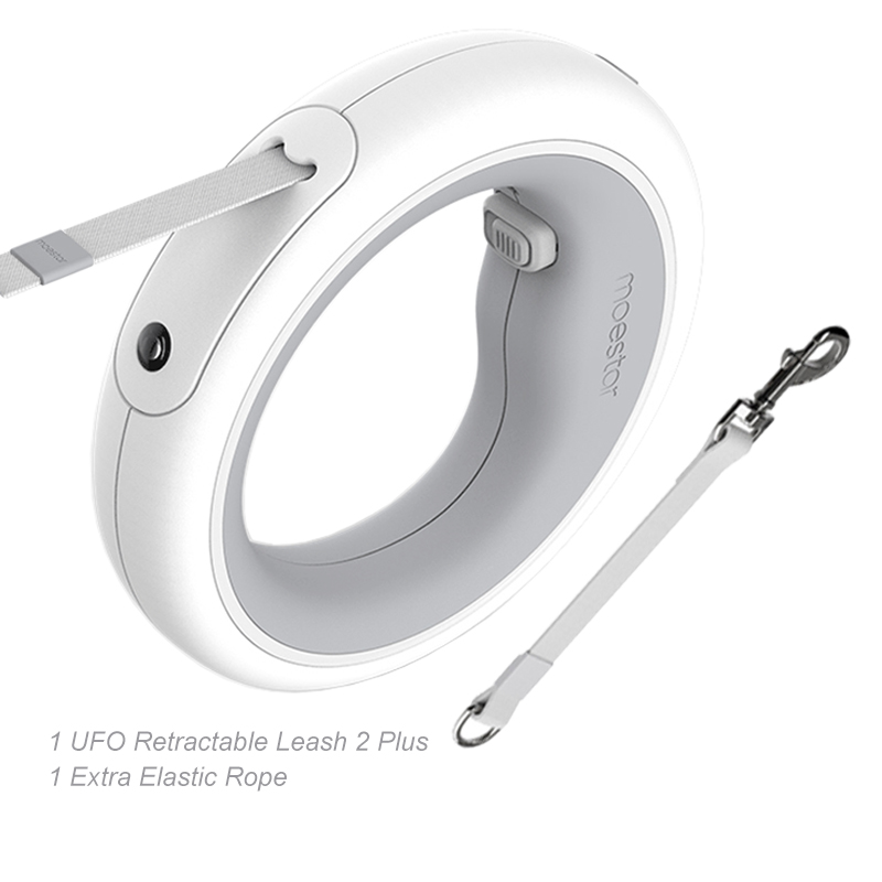 Original MOESTAR UFO Retractable Pet Leash 2 Plus Dog Traction Rope Flexible Ring Shape 3.0m with Rechargeable LED Light: Add elastic rope
