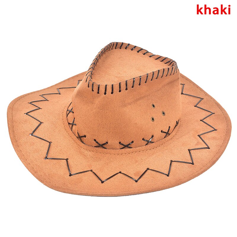 1pc Unisex Adult West Cowboy Solid Casual Hat Grassland Sunshade Cap Women Summer Beach Travel Hat Mongolian Hat: Khaki