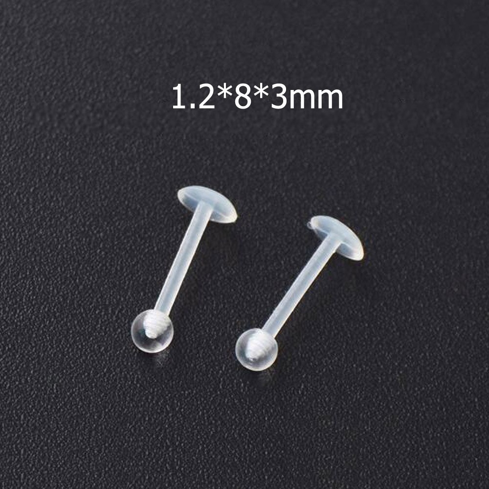 5 uds piercing lengua mancuerna damas Simple anillo de nariz estilo perno de retención transparente para mujeres joyería del cuerpo Bioflex: Style 8