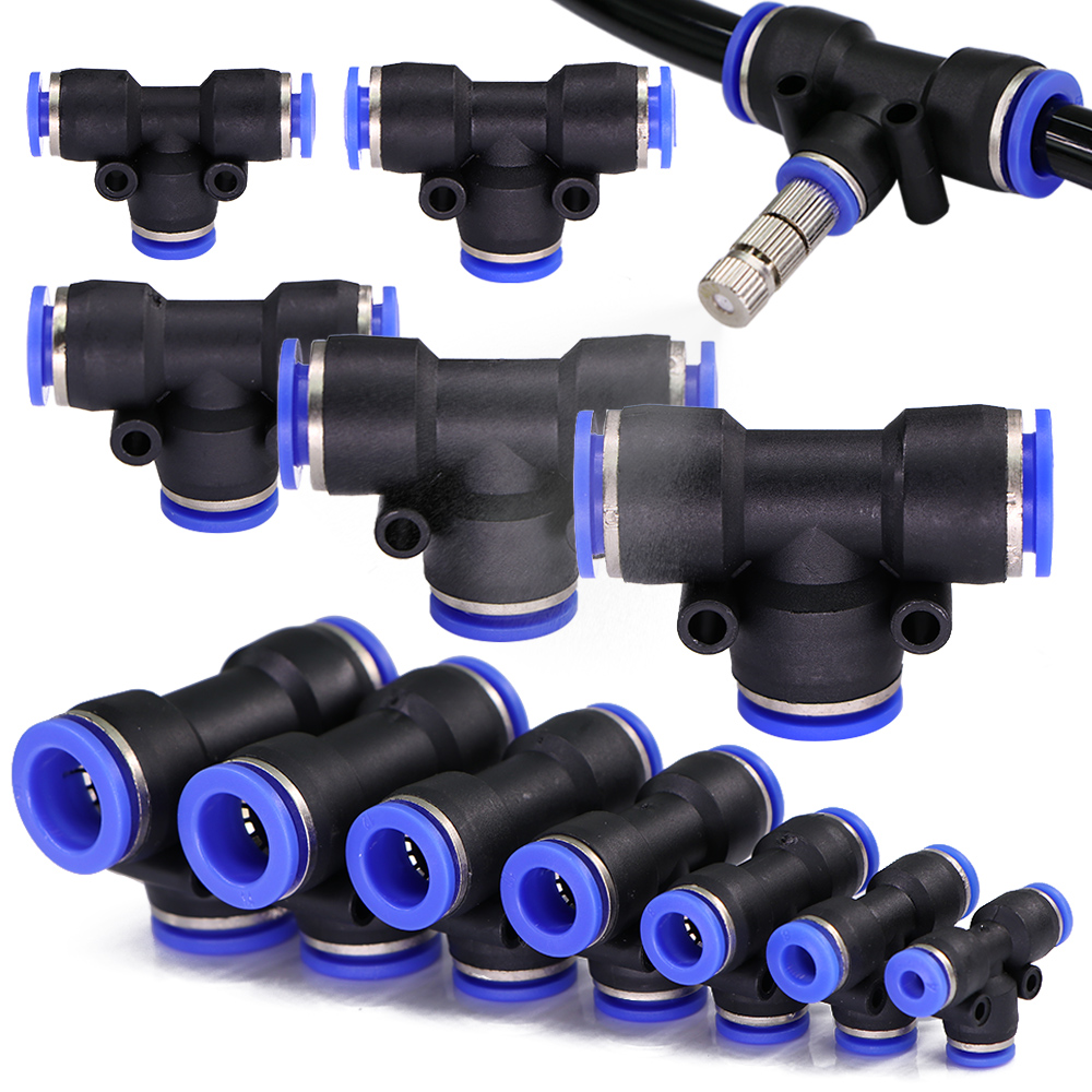 4-16mm T-Schlauch Adapter Unterhose sperren Schnelleinsatz-Entriegelung anschluss Wasser drücken-in-Rohr Pneumatik rohr verschraubung für Garten bewässerung