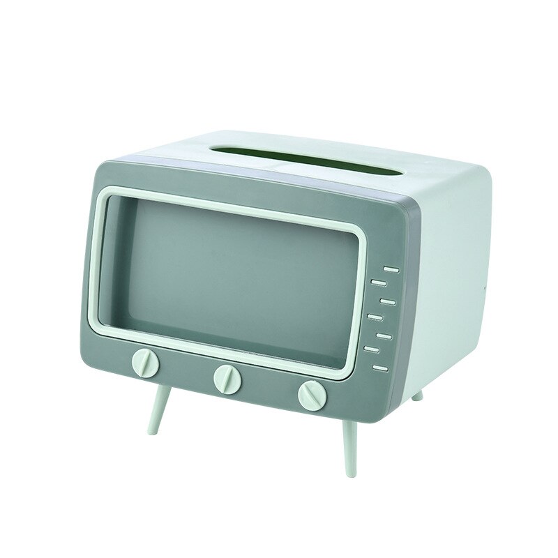 Multifunctionele Tv Vorm Tissue Doos Mobiele Telefoon Rack Huishouden Keuken Tissue Opbergdoos Woonkamer Pompen Doos Thuis: Green