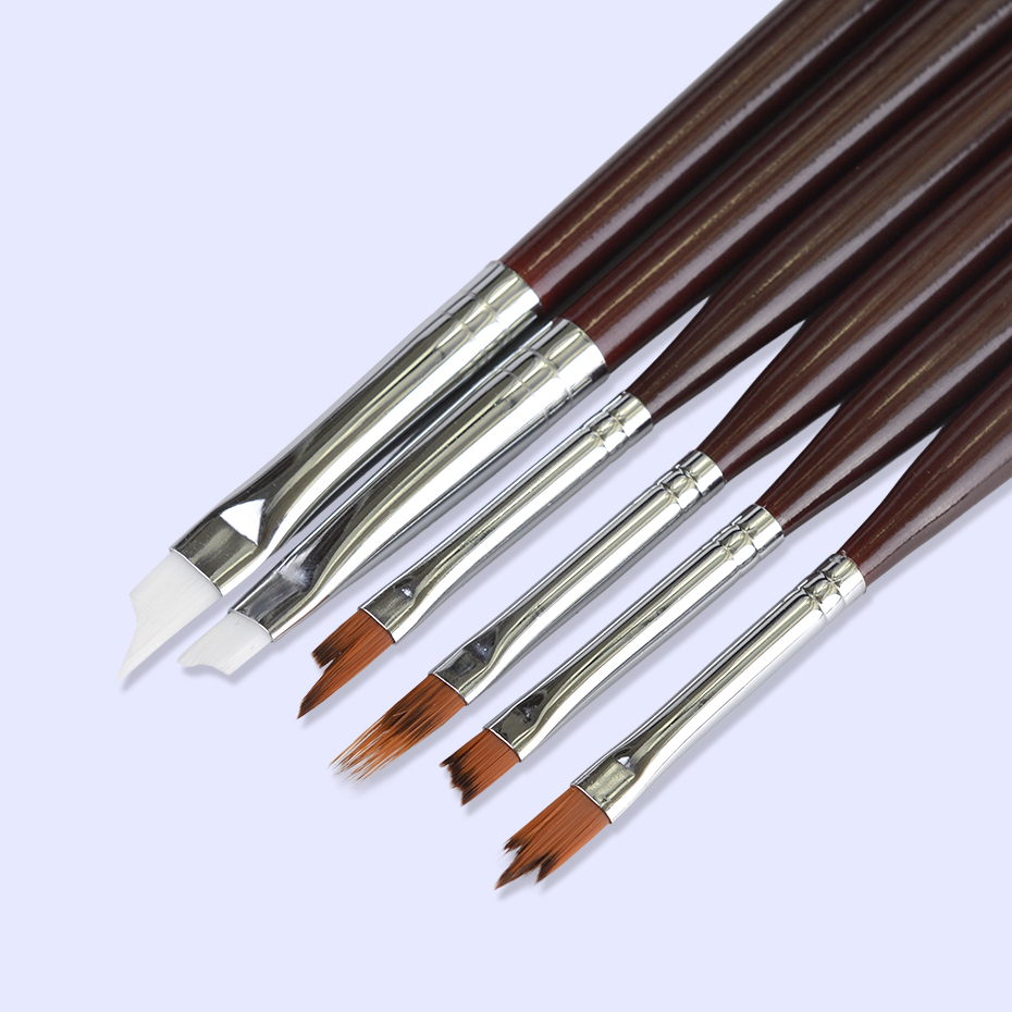 1 pinceau nail art pour peinture, dessin, vernis, poudre, fleur, dégradé, gel uv, dessin, nail art, manucure, poignée trh 001-008