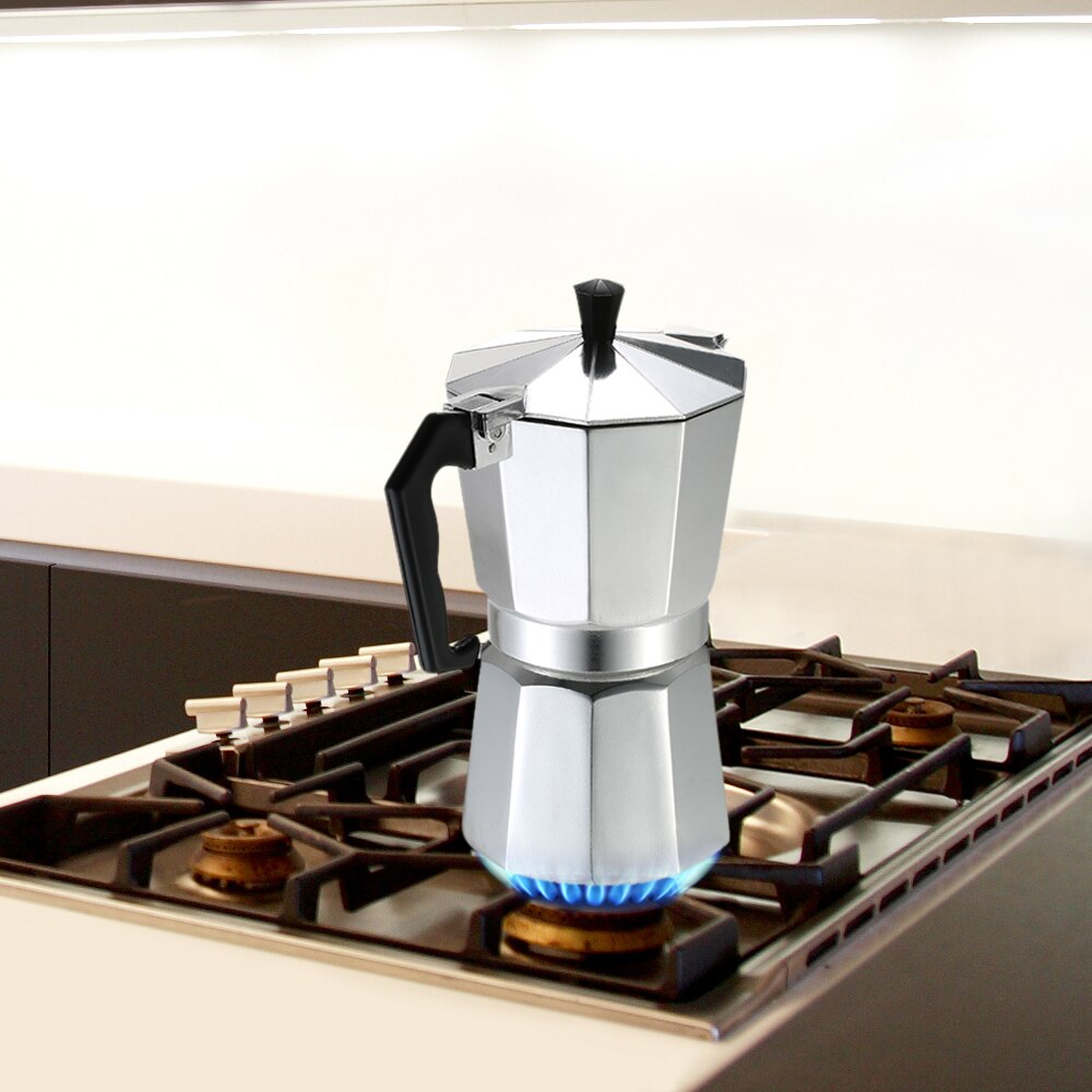 Homgeek kaffemaskine aluminium espresso kaffemaskine percolator kaffe kogeplader maker mokka pot 1 kop /3 kop /6 kop /9 kop /12 kop