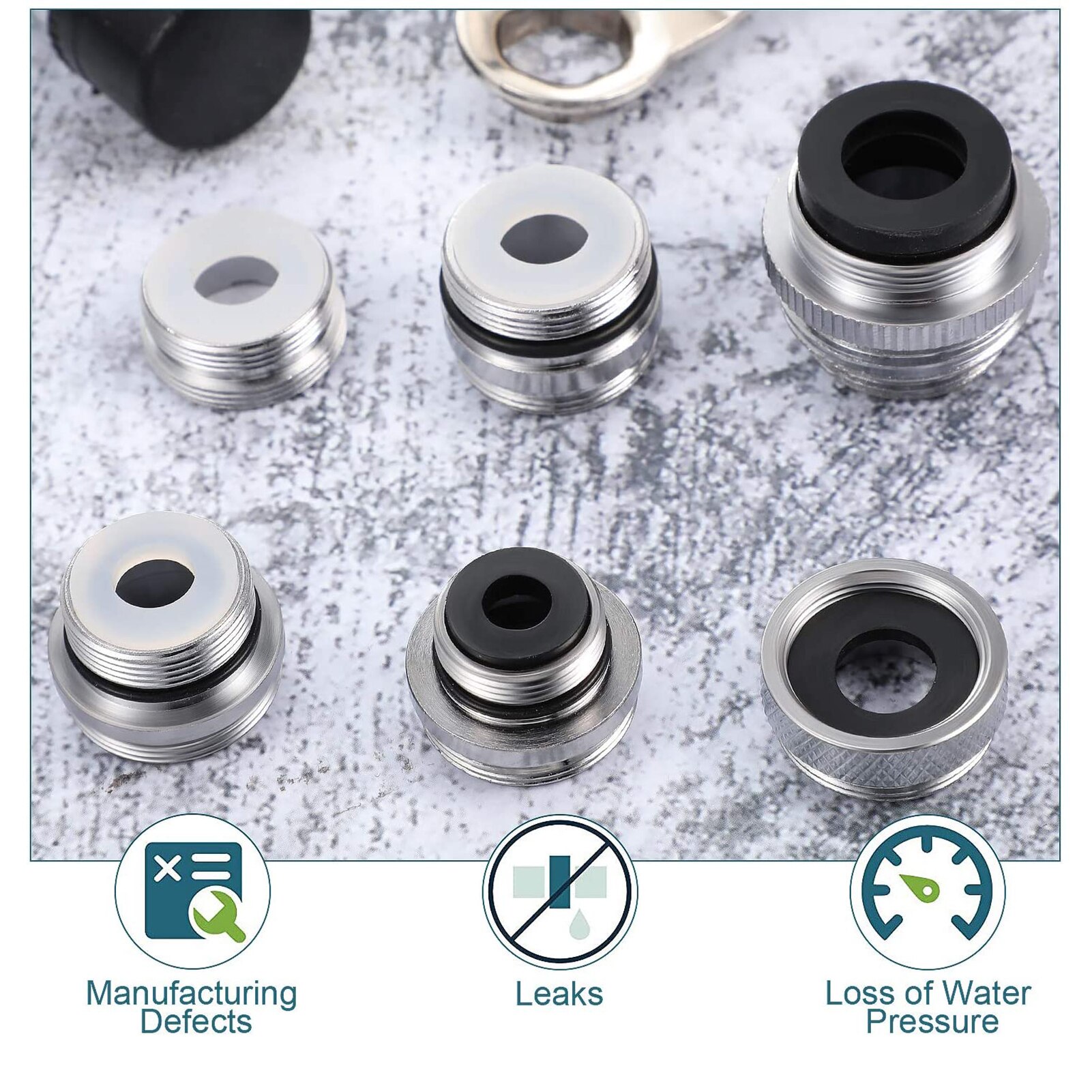 6 Stuks Messing Tap Adapters Meerdere Size Keuken Tap Adapter Tuinslang Connector